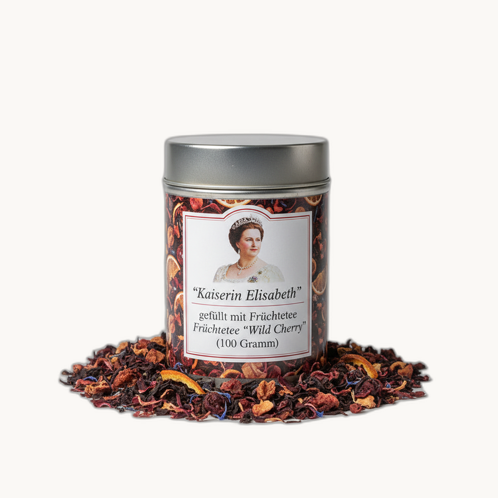 Teedose „Kaiserin Elisabeth“ mit Früchtetee "Wild Cherry" (100 Gramm) - Bild 3