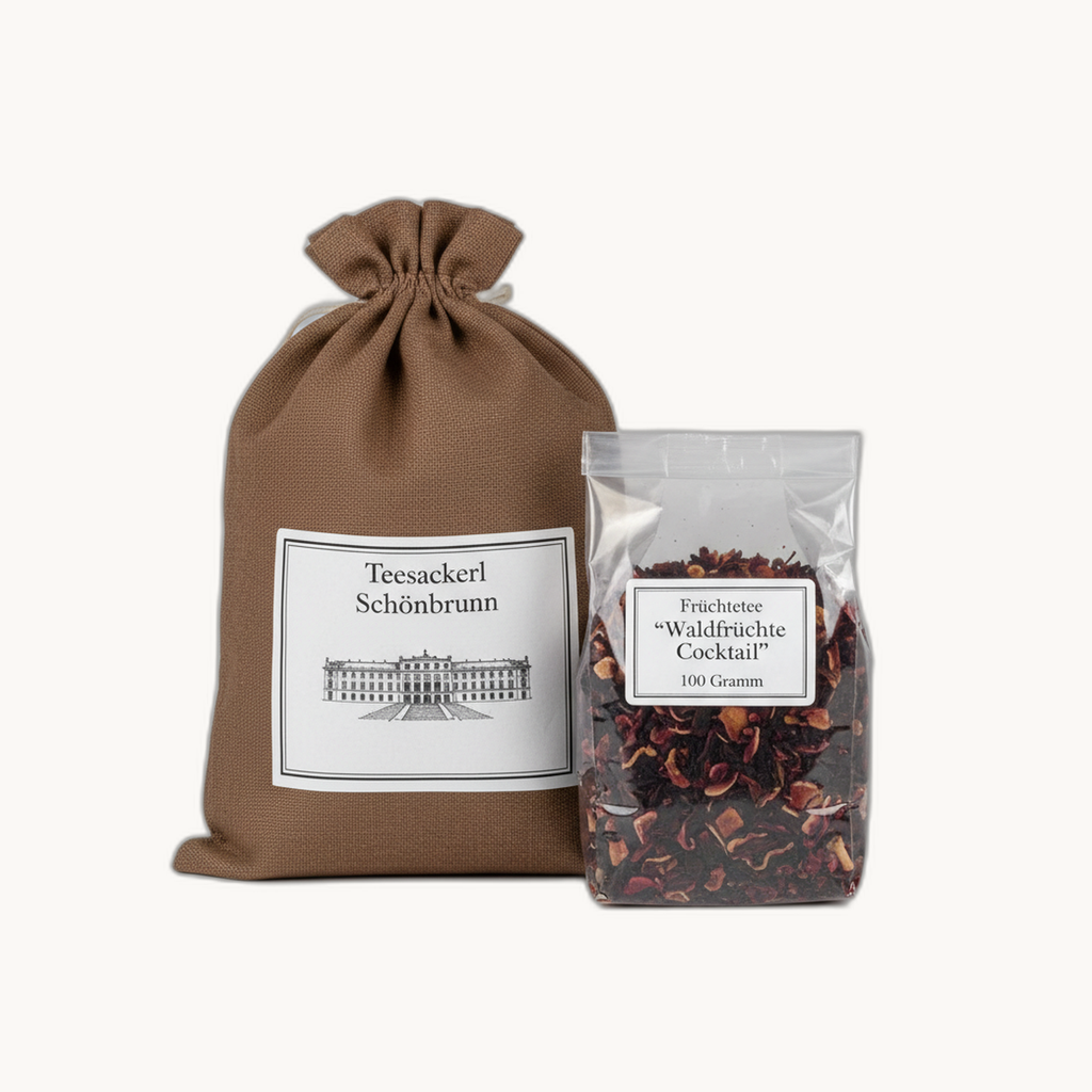 Teesackerl "Schönbrunn" mit Früchtetee "Waldfrüchte Cocktail" (100 Gramm) - Bild 3