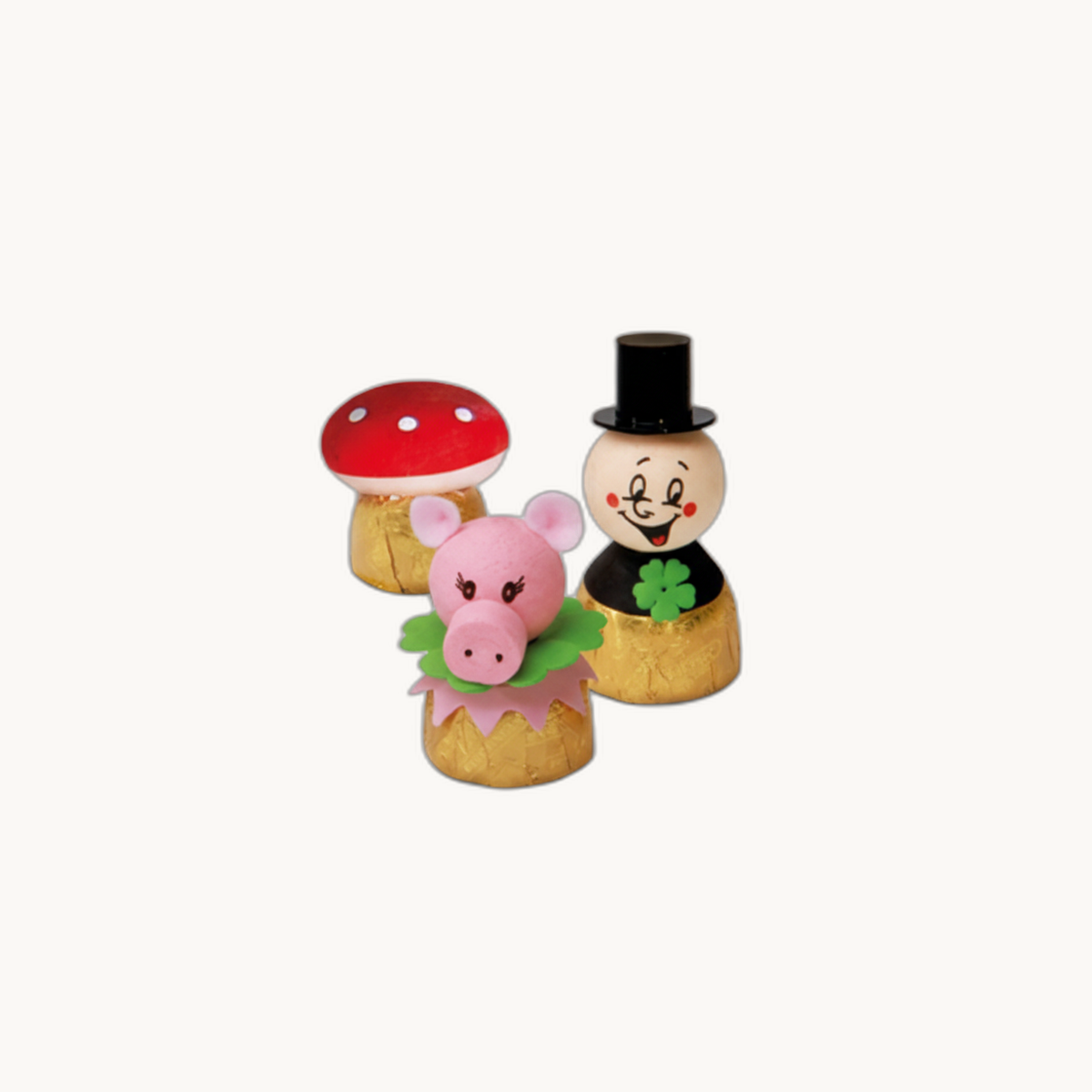 Silvester Schweinchen auf Nusskrokant Praline - Bild 3