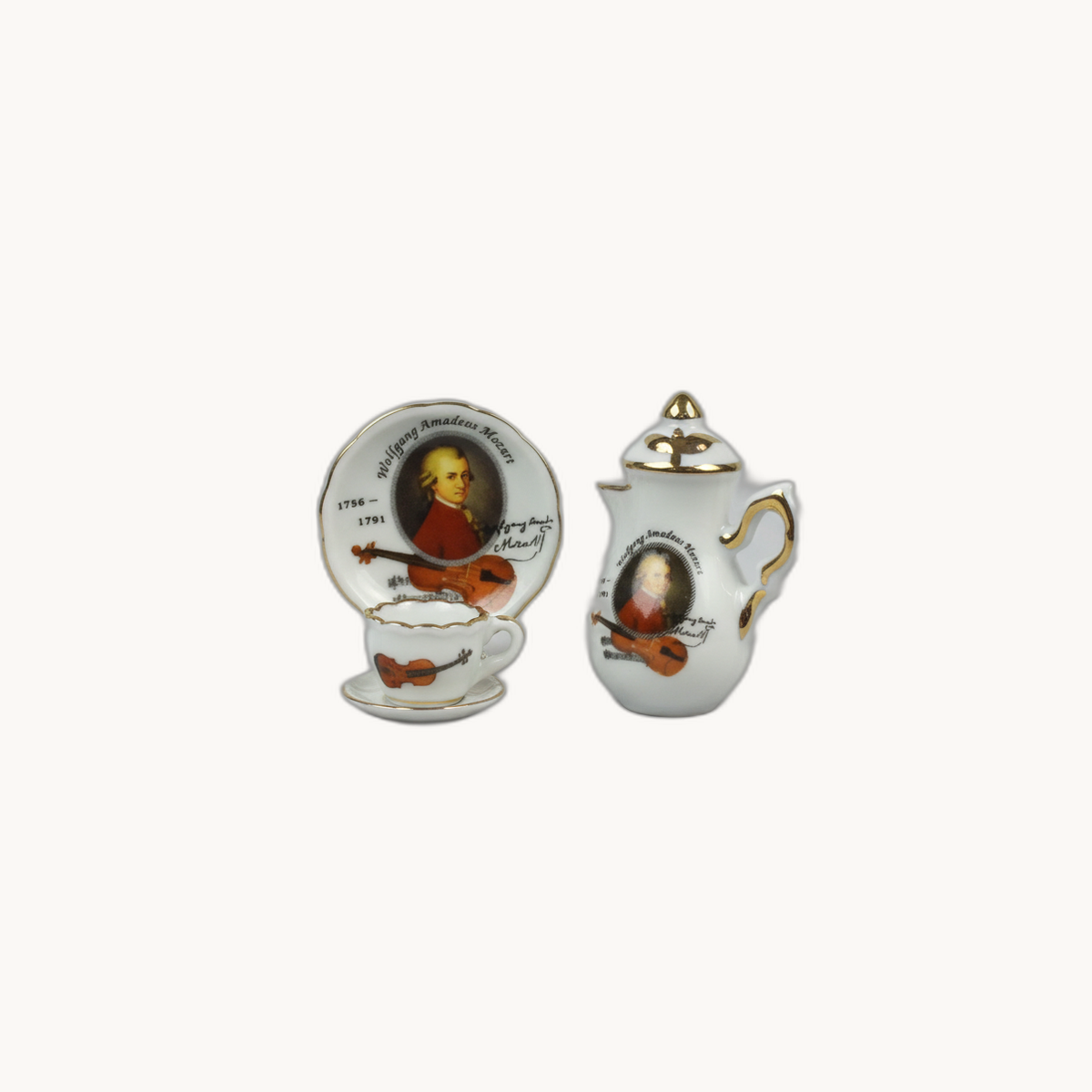 Mini-Porzellan mit Motiv Mozart - Bild 2