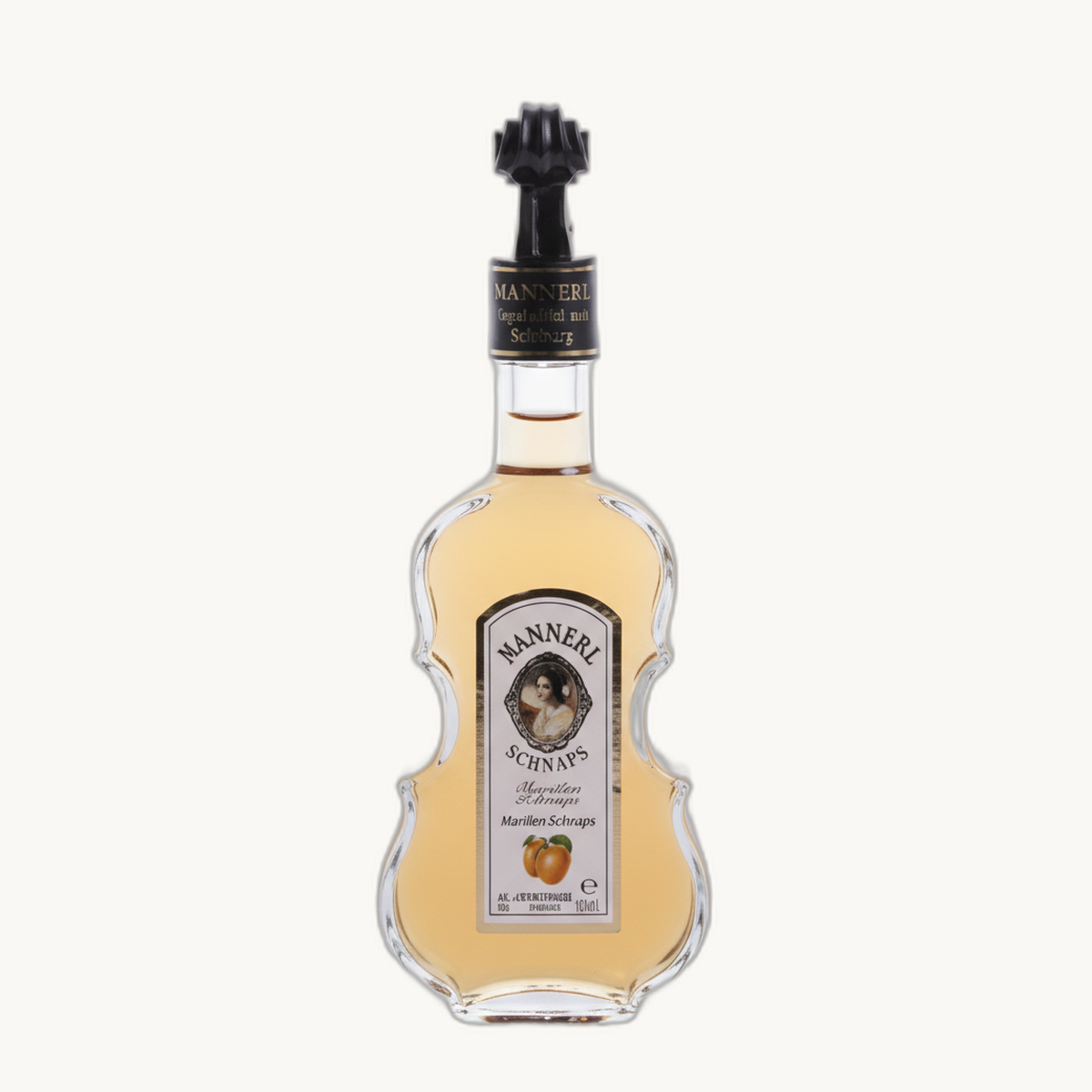Marillen-Schnaps in Geigenflasche