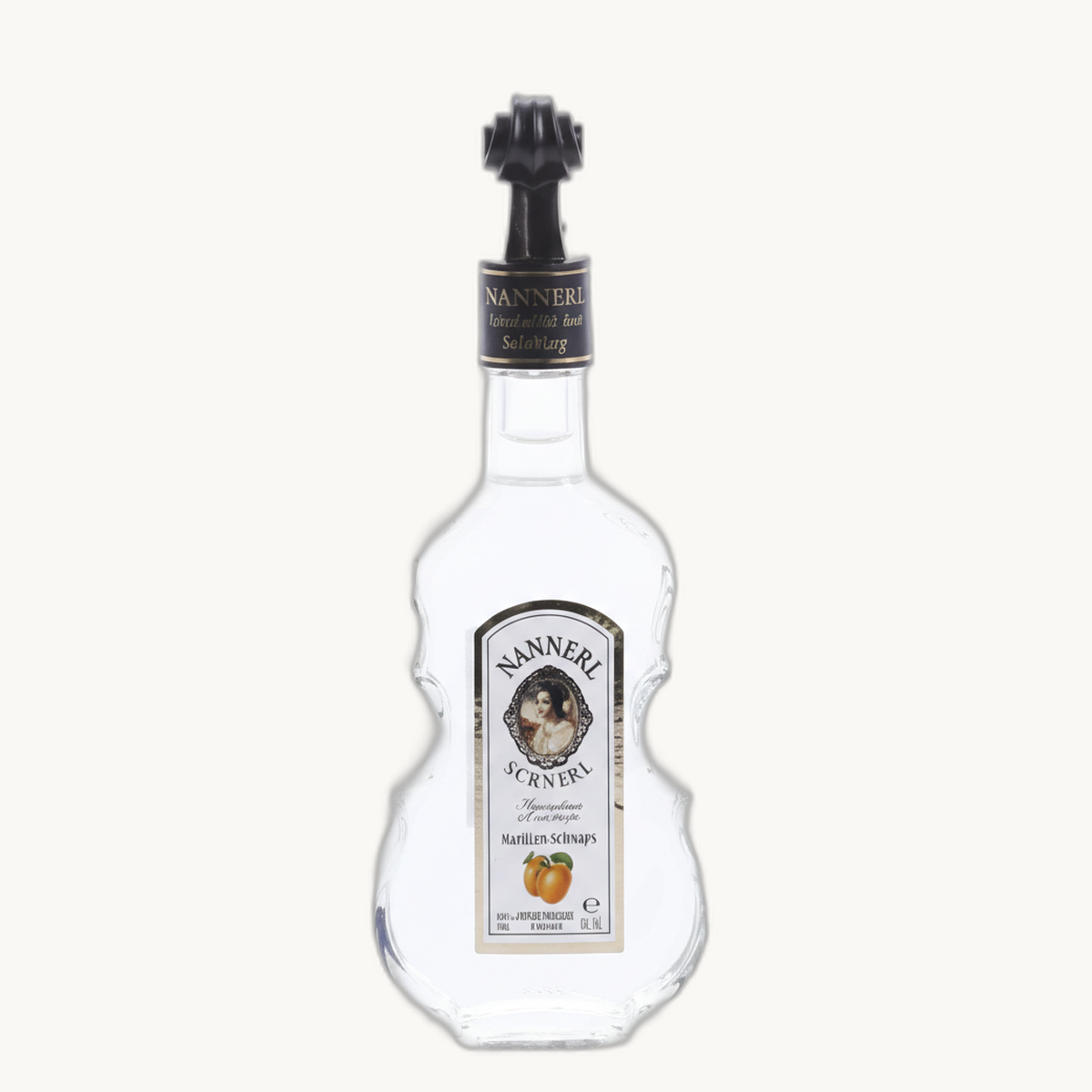 Marillen-Schnaps in Geigenflasche