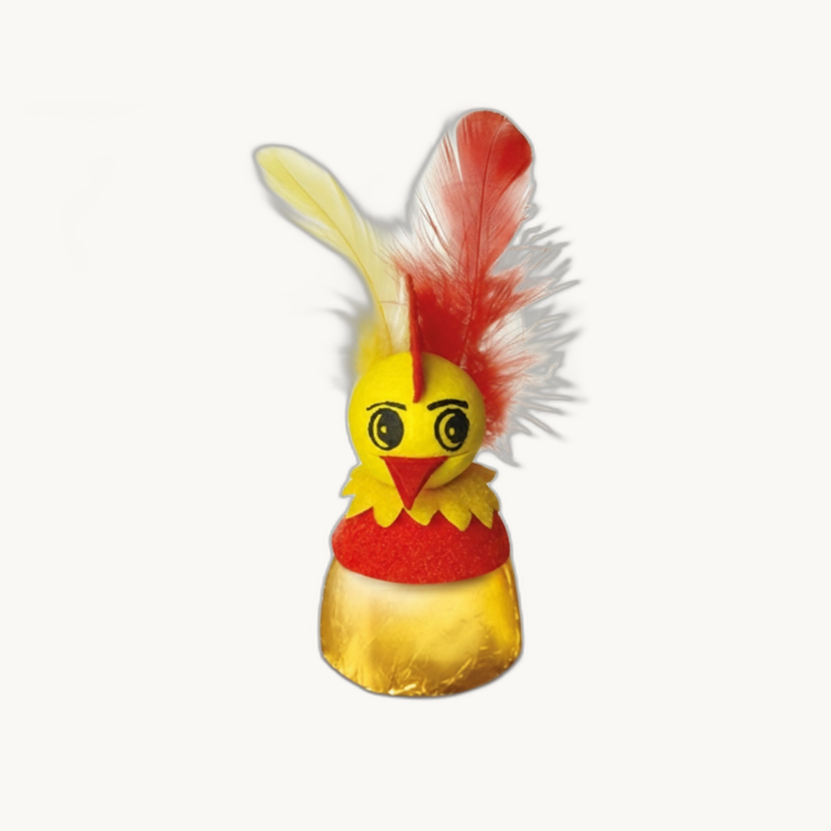 Osterfigur Hahn auf Nusskrokantpraline (15 Gramm) - Bild 2